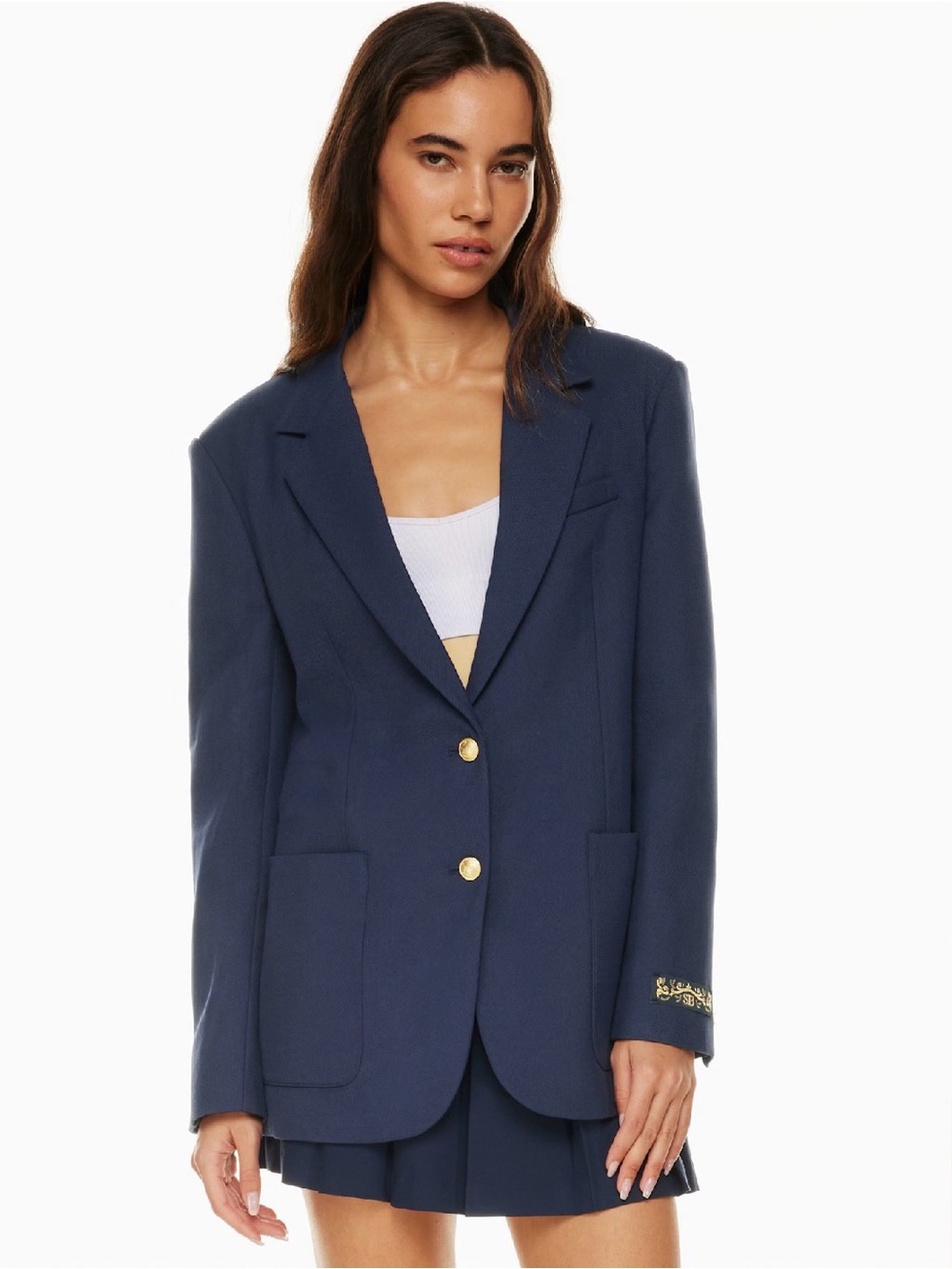 ARITIZA Sunday Best Oversized Women's Navy Single-Breasted Blazer